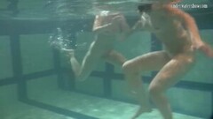 Wet Bouncing Tits Lesbians Katka and Barbara Underwater Thumb