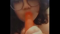 Amateur blowjob on my toy Thumb