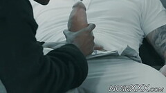 Hunky Rocco Steele stuffs his fat cock inside black jock Thumb