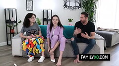 Hot milf step mom in threesome sex with her husband and stepdaughter - Agatha Delicious, Satine Summ Thumb