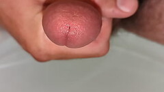 Close up cum Thumb