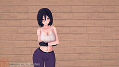 Mikasa x Eren training shingeki no kyojin from game Mate on titan Thumb