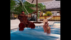 super handsome hunk duane brown jerks at resort pool Thumb