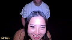 Public BLOWJOB and EATING PUSSY on the beach LATE night Adventure Thumb