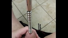 using a ribbed sounding rod down my cock again Thumb