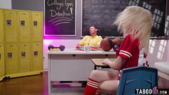 College shemales Khloe Kay and Izzy Wilde fuck with the coach in threesome Thumb