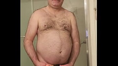 Nude Martin Lavall&eacute_e sodomizes himself with a large dildo in a black cage Thumb