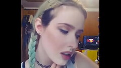 What is her name? Gorgeous Blonde Showing Hairy Armpits in Webcam! Thumb