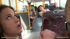 Gagged brunette fucked in public bus Thumb