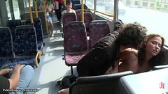 Bound Euro slut fucked in public bus Thumb