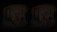 Solo blonde, Izzy Delphine is using a sex toy, in VR Thumb
