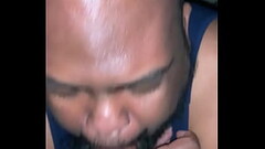 Sucking a big black shemale cock of TS Monae Money Thumb