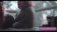 Sexy lesbian hot babes Alexis Fawx, Cecilia Lion make out in a cabin in the woods Thumb