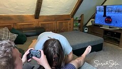 While he is g she starts to suck his dick and starts riding him - cumshot all over her asshole Thumb