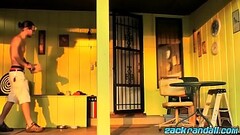 Kinky jock Zack Randall jerks off to cum in the sunset Thumb