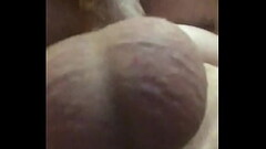 Close up self suck big thick cock throbbing in my mouth big swollen balls ooze cum on my stomach Thumb